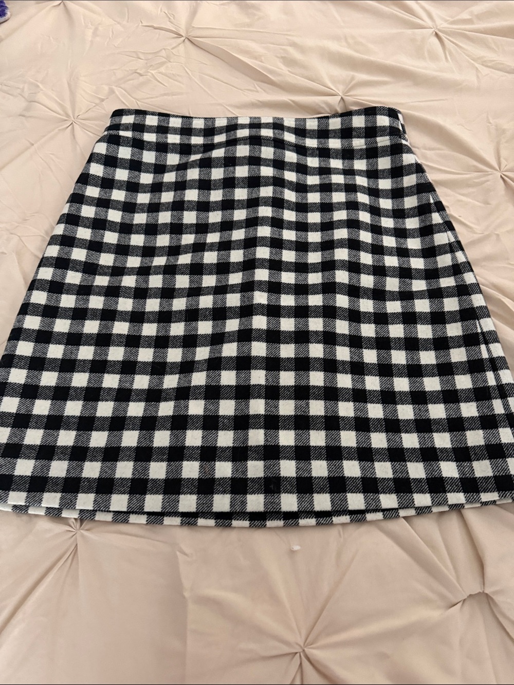 J. Crew Black & White Gingham A-Line Skirt